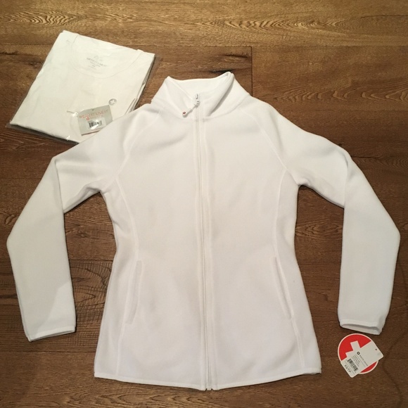 XS White Cross Polar Fleece zip up Jacket - Picture 1 of 4